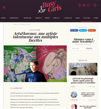 Sobusygirls présente artsflorence - florence jacquet - art et culture - art contemporain - marque française